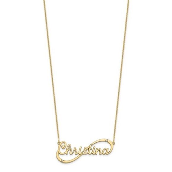 10k Gold Name Plate Necklace - Picture 2 of 3